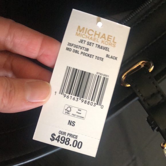 Jet Set Michael Kors new w/tags; black icon pebble leather 2 front slip pockets - Picture 4 of 13